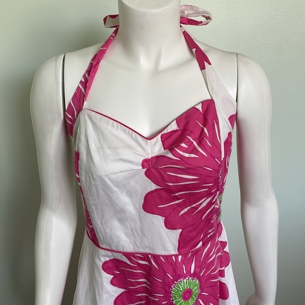 Lily Pulitzer White Pink Floral Halter Dress - Picture 2 of 7